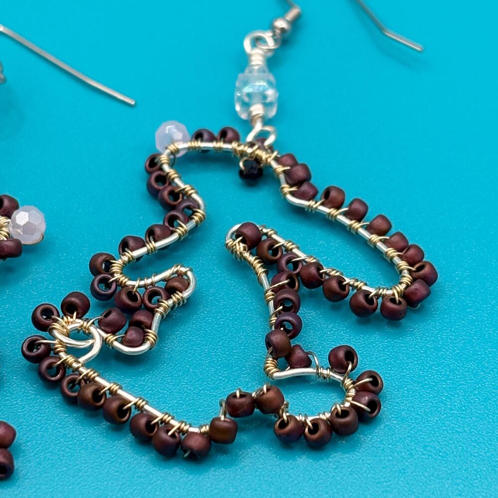 Wire Wrapped Rabbit Earrings - Picture 3 of 7